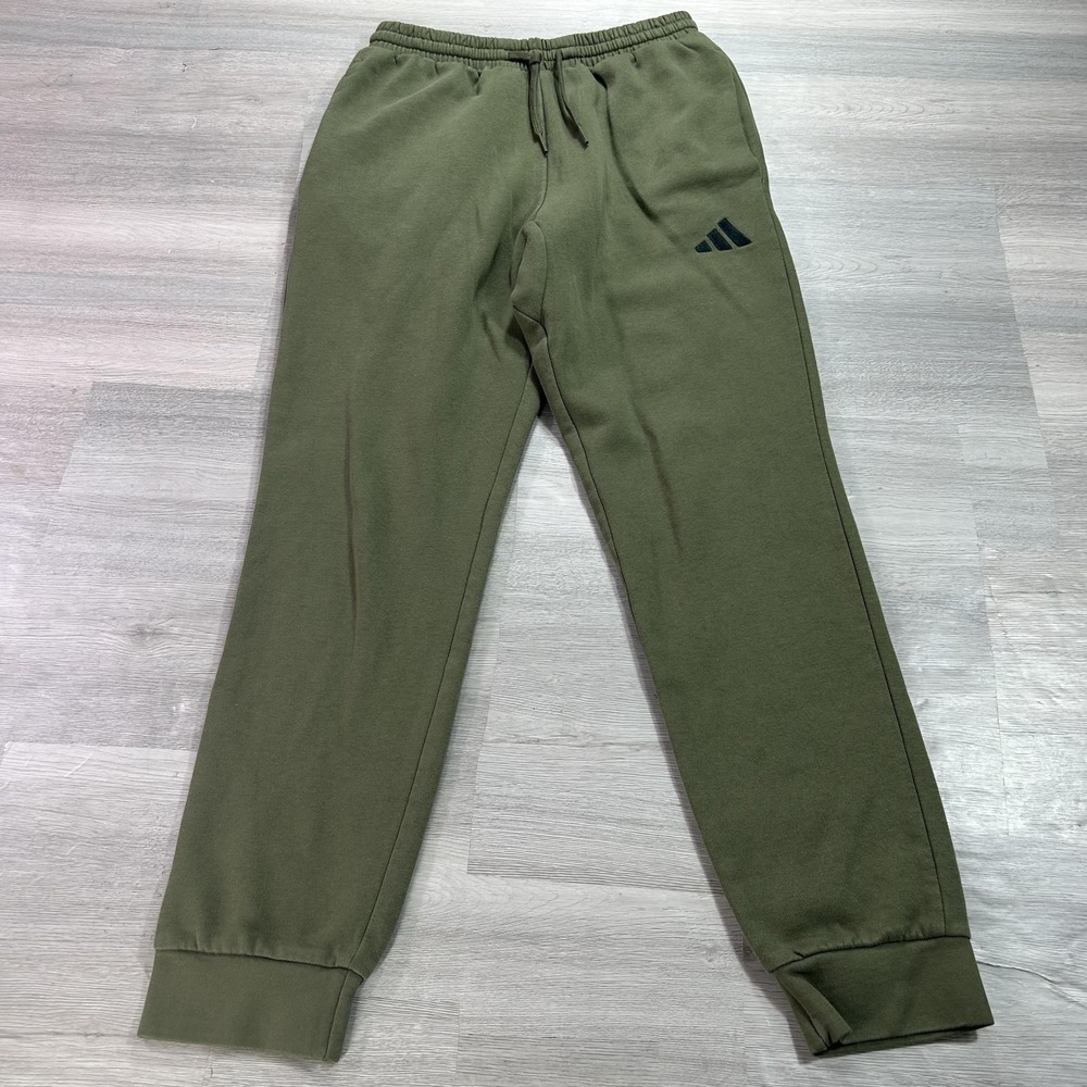 Adidas Sweatpants Mens Small Green Fleece Jogger Elastic Waist Pockets JE3812